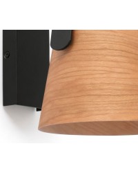 29844 Aplique de pared negro y madera modelo Stood Faro Barcelona