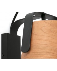 29844 Aplique de pared negro y madera modelo Stood Faro Barcelona