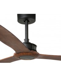 33430 Ventilador de techo sin luz cuerpo negro y palas nogal DC Justfan Faro Barcelona