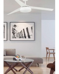 33549WP Ventilador de techo con luz blanco Smart Fan, motor DC Vulcano de Faro Barcelona