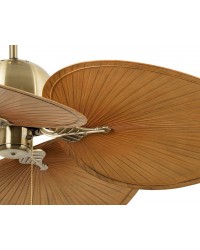 33352B Ventilador de techo sin luz oro envejecido y cuatro palas marrón modelo Cuba de Faro Barcelona