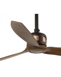 33451WP Ventilador de techo sin luz Smart Fan negro y tres palas nogal DC modelo Copper de Faro Barcelona