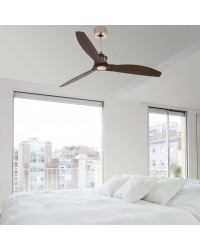 33399WP Ventilador de techo sin luz Smart Fan cobre y 3 palas nogal DC Justfan de Faro Barcelona