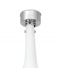 32000 Ventilador de techo sin luz acero y blanco brillo y 3 palas transparente, DC Eterfan de Faro Barcelona