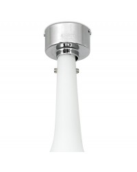 32000-9 Ventilador de techo con luz acero y blanco brillo y 3 palas transparente, DC Eterfan de Faro Barcelona