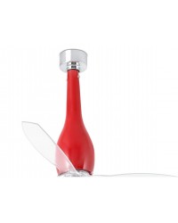 32005 Ventilador de techo sin luz acero y rojo brillo  y 3 palas transparentes, DC Eterfan de Faro Barcelona