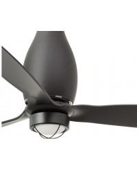 32006-10 Ventilador de techo con luz acero y negro mate y 3 palas negras, DC Eterfan de Faro Barcelona