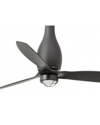 32006WP-10 Ventilador de techo con luz Smart Fan acero y negro mate y 3 palas negras, DC Eterfan de Faro Barcelona