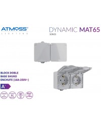 S60.406.14 Atmoss Dynamic MAT65 Doble Base Schuko Estanco 16A Gris
