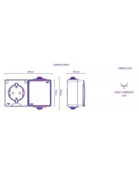 S60.407.14 Atmoss Dynamic MAT65 Conmutador +Base Schuko Estanco 16A Gris