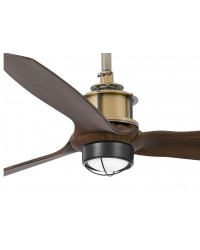 33398WP-10 Ventilador de techo con luz oro y 3 palas nogal DC, Smart Fan, Justfan de Faro Barcelona