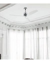 33394D Ventilador de techo sin luz cromo y transparente 3 palas DC Decofan de Faro Barcelona