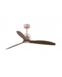 33399D Ventilador de techo sin luz, cuerpo cobre y 3 palas nogal DC Decofan de Faro Barcelona