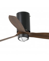 32042-10 Ventilador de techo con luz cuerpo negro mate y 3 palas nogal, DC mimi tube de Faro Barcelona