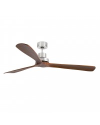 33464DC Ventilador de techo sin luz extra grande cuerpo níquel y 3 palas nogal, motor DC modelo Lantau de Faro Barcelona