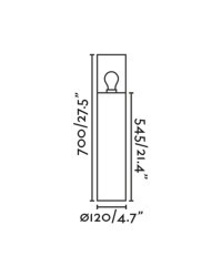 71751 Faro Barcelona Baliza Kila Gris Oscuro Cristal Ámbar 70cm