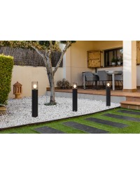 71749 Faro Barcelona Baliza Kila Gris Oscuro Cristal Transparente 70cm