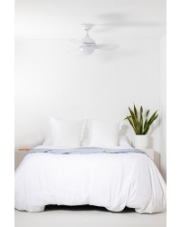 Ventilador de techo con luz LED dimable y temporizador motor DC blanco modelo Hvar de Faro Barcelona
