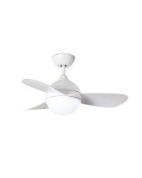 Ventilador de techo con luz LED dimable y temporizador motor DC blanco modelo Hvar de Faro Barcelona