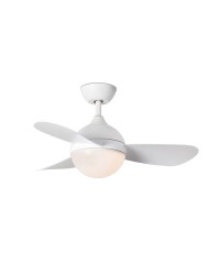 Ventilador de techo con luz LED dimable y temporizador motor DC blanco modelo Hvar de Faro Barcelona