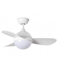 Ventilador de techo con luz LED dimable y temporizador motor DC blanco modelo Hvar de Faro Barcelona