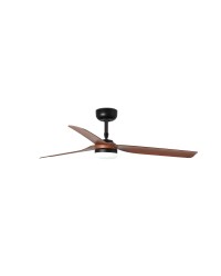 33817-20 Ventilador de techo con luz negro y 3 palas color madera motor DC modelo Punt Faro Barcelona