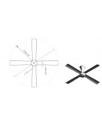 33756 Ventilador de techo con luz LED blanco y cuatro palas DC modelo Fraser de Faro Barcelona