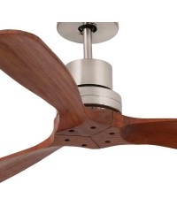 33508DC Ventilador de techo níquel mate y 3 palas madera nogal motor DC modelo mini Lantau Faro Barcelona