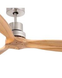 33509DC Ventilador de techo níquel mate y 3 palas madera pino motor DC modelo mini Lantau Faro Barcelona