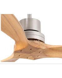 33509DC Ventilador de techo níquel mate y 3 palas madera pino motor DC modelo mini Lantau Faro Barcelona