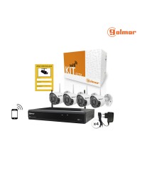 KIT-4BWIFI GOLMAR Kit Videovigilancia De 4 Cámaras Wifi