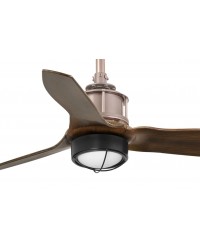 33423-10 Ventilador de techo con luz cobre y 3 palas nogal modelo mini justfan Faro Barcelona