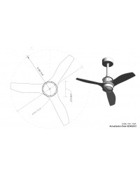33424-10  Ventilador de techo con luz negro mate y 3 palas negro modelo mini justfan Faro Barcelona