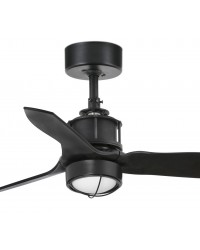 33424-10  Ventilador de techo con luz negro mate y 3 palas negro modelo mini justfan Faro Barcelona