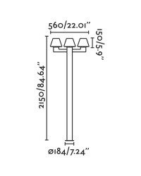 74436F3-02 Faro Farola Mistu Gris Oscuro 2.15mts