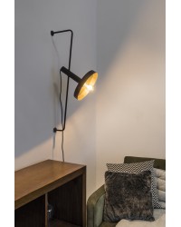 20165-95 lámpara aplique negro y oro modelo Whizz de Faro Barcelona