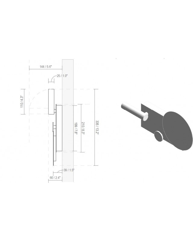 Aplique derecho LED con lector negro Klee 10W 2700K Dimable 20065 Faro