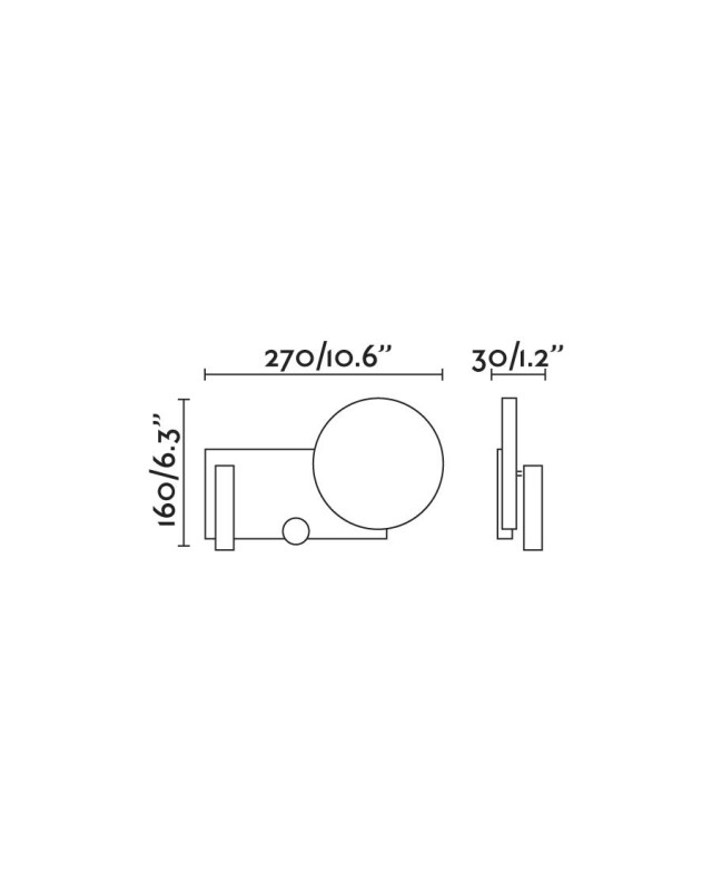 Aplique derecho LED con lector negro Klee 10W 2700K Dimable 20065 Faro