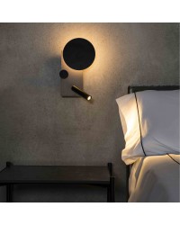 20066 Aplique izquierdo LED con lector negro Klee de Faro Barcelona
