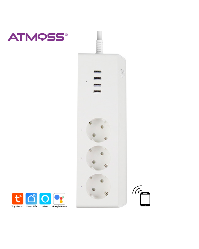 ACLED-110 ATMOSS Regleta Enchufes Inteligentes Wifi 10A C/USB