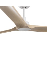 33810 Ventilador de techo sin luz blanco 3 palas arce, modelo Heywood, motor DC de Faro Barcelona