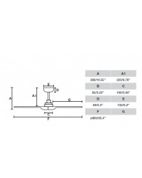 33805 Ventilador de techo pequeño sin luz blanco 3 palas arce modelo Heywood, motor DC de Faro Barcelona