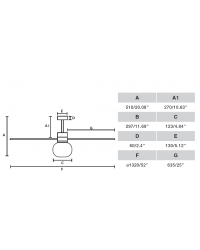 33762-27 Ventilador de techo con luz dimable gris DC modelo Amelia Ball de Faro Barcelona