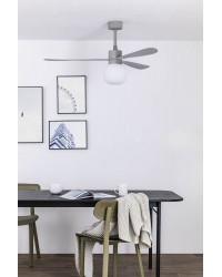 33762-27 Ventilador de techo con luz dimable gris DC modelo Amelia Ball de Faro Barcelona