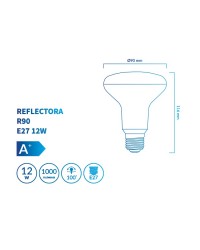 BLED-099 ATMOSS LÁMPARA REFLECTORA LED R90 E27 12W 5000K 100º