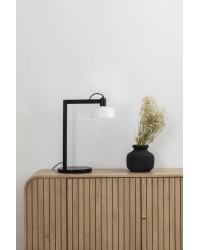 20337-116 Lámpara de sobremesa negra y pantalla blanca modelo Tatawin de Faro Barcelona