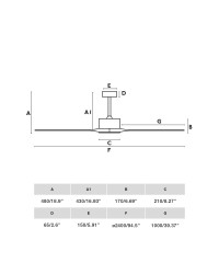 34201A Ventilador de techo extra grande sin luz blanco y 3 palas madera pino DC modelo Kauai de Faro Barcelona