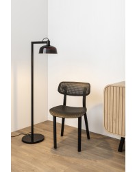 20336-120 Lámpara de pie cuerpo negro y pantalla negra modelo Tatawin de Faro Barcelona