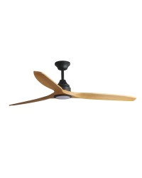 33719DC Ventilador de techo con luz negro y palas madera arce motor DC modelo Alo de Faro
