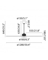 33430 Ventilador de techo sin luz cuerpo negro y palas nogal DC Justfan Faro Barcelona